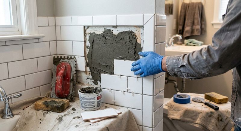 Bathroom Tile Repair project example